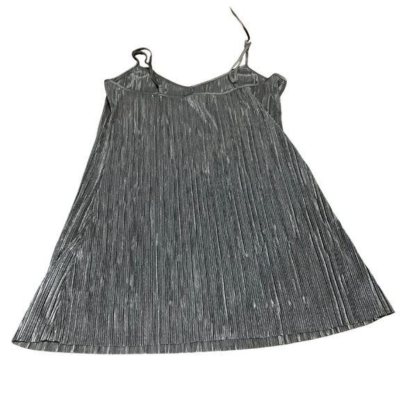 Victoria’s Secret Metallic Pleated Mini Slip Dress – Silver Gray, Size S - Picture 4 of 10